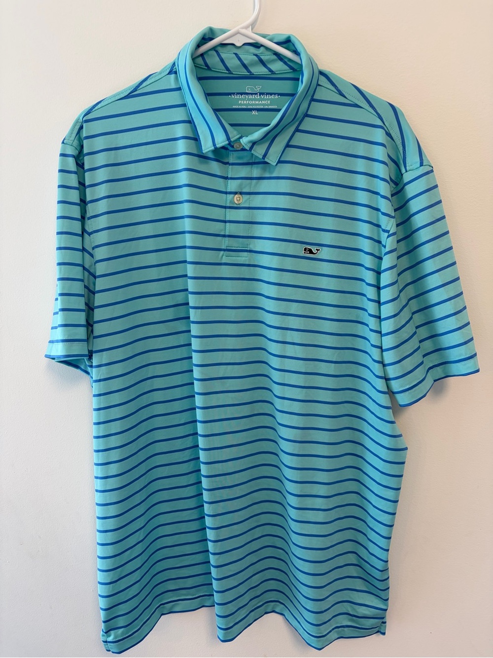 Vineyard Vines Performance Shirt XL Polo Stretch Golf Stripe Logo Southern Prep